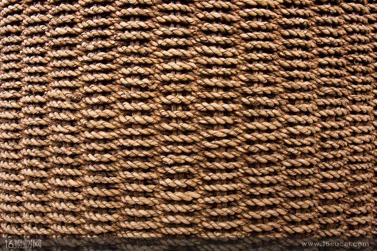棕褐色麻绳编织物高清摄影图片